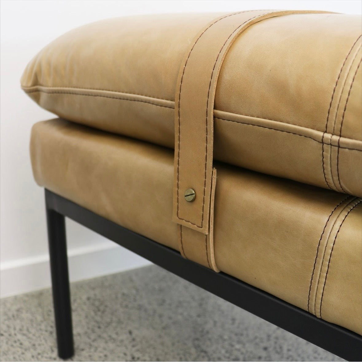 Baxter Leather Bench Seat - Tan