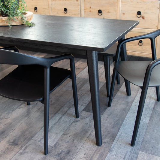 Vaasa Oak Dining Table - Black 180cm