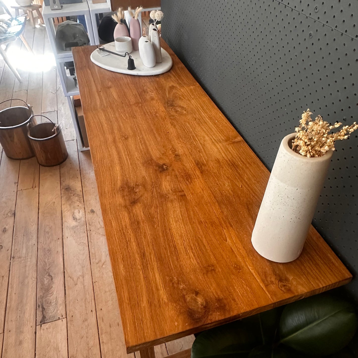 Teak 2 Drawer Console