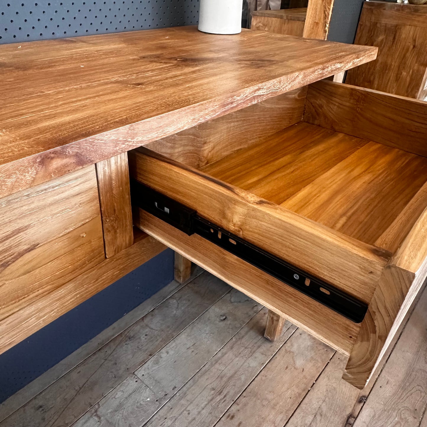 Teak 2 Drawer Console