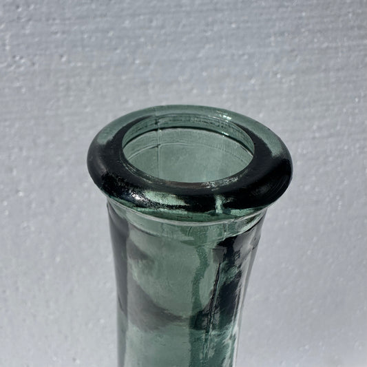 Green Glass Long Single Stem Vase