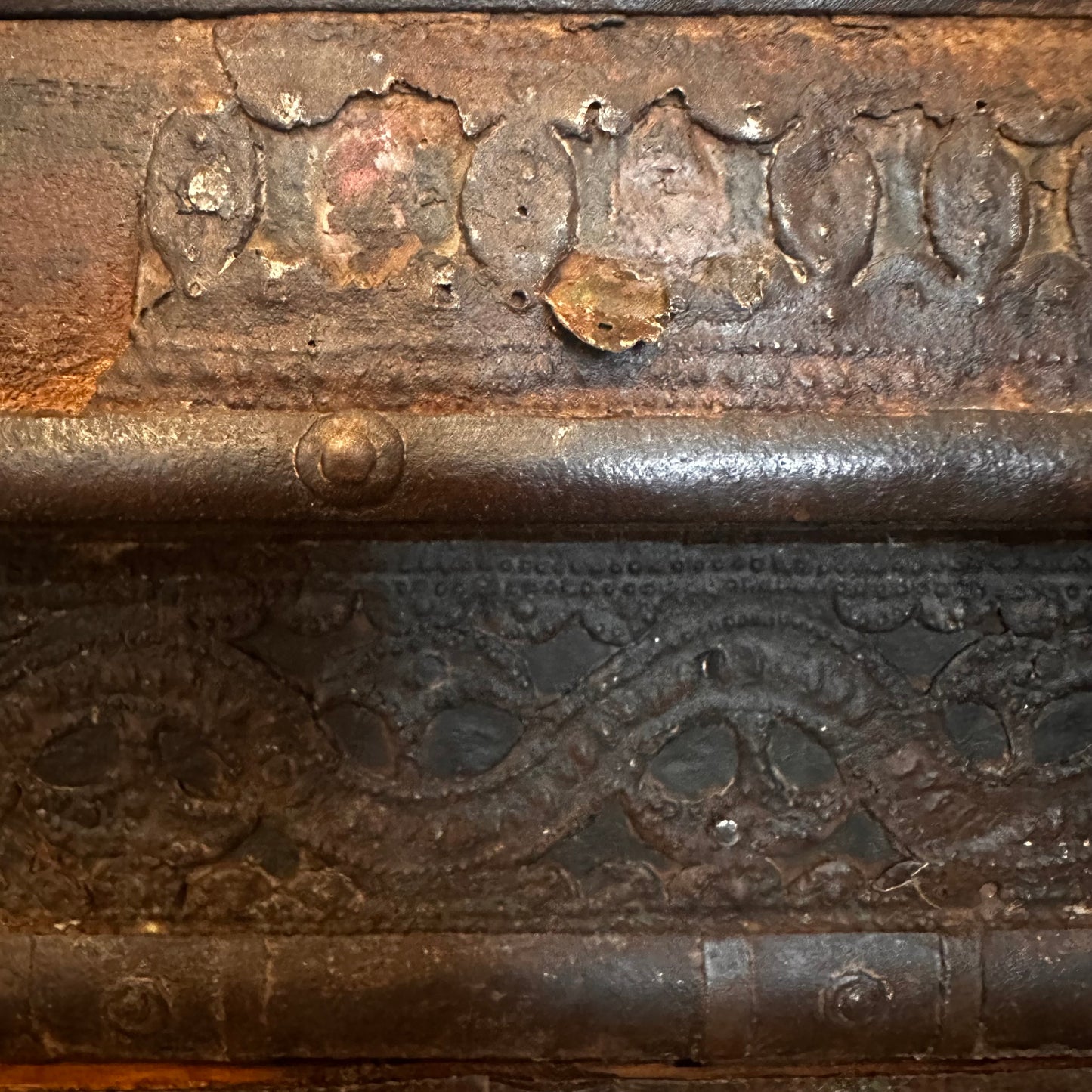 Vintage 2 Door Teak Cabinet with Iron Detailing