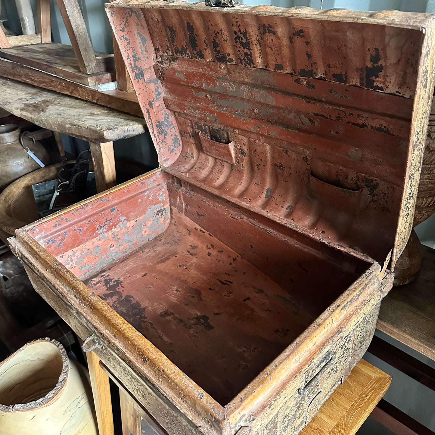 Vintage Indian Iron Travel Chest