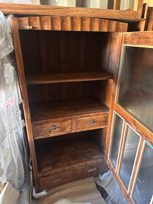 Unusual Teak & Glass Cabinet - Internal/external drawers