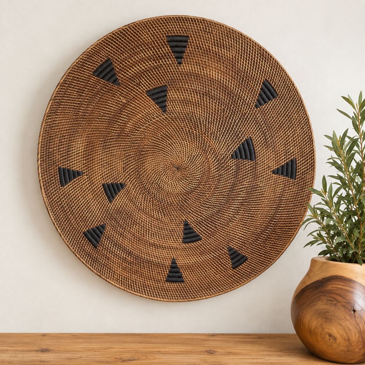Rattan Wall Hanging - Vintage Brown