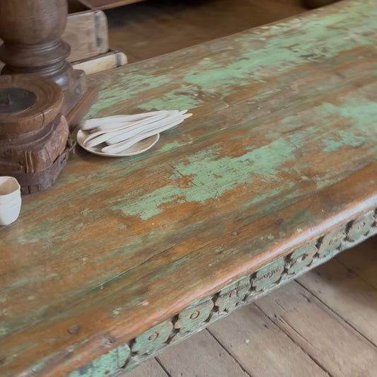 Vintage Green Indian Coffee Table