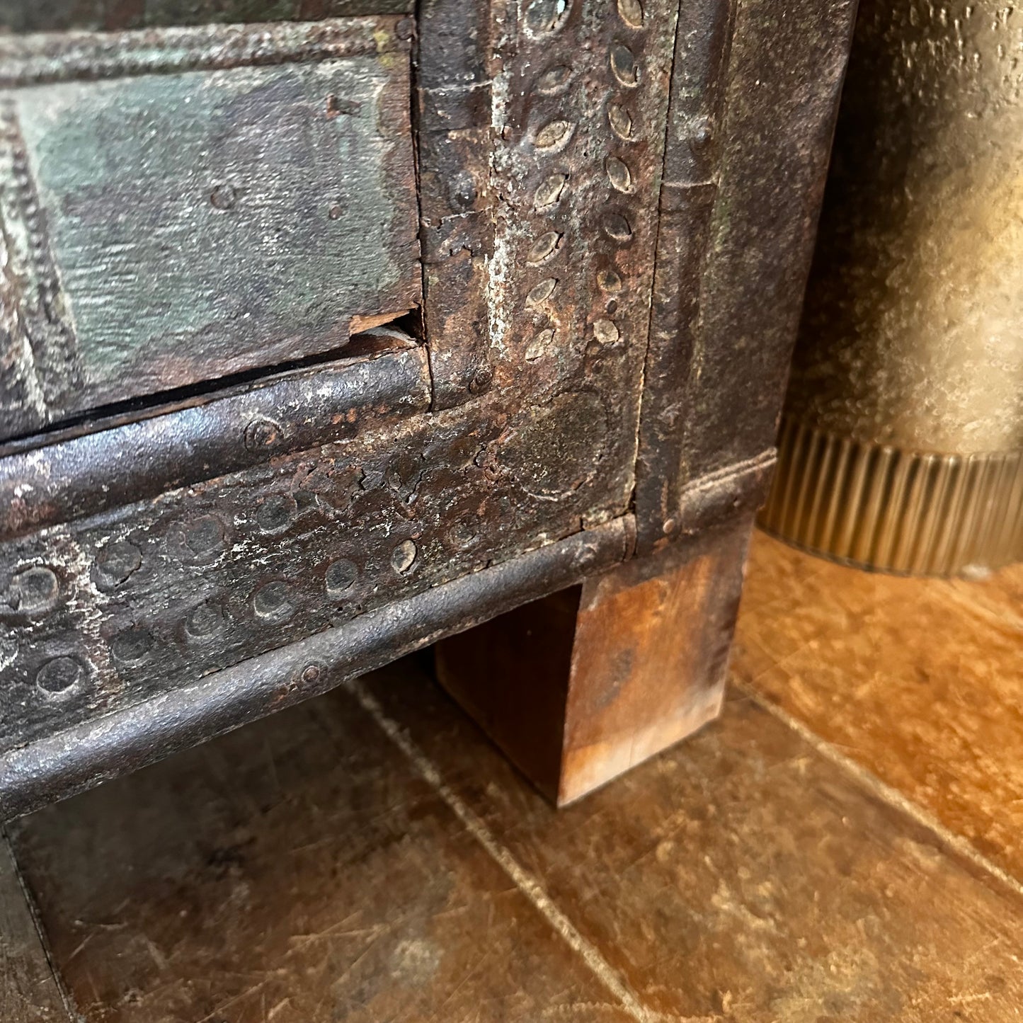 Vintage 2 Door Teak Cabinet with Iron Detailing