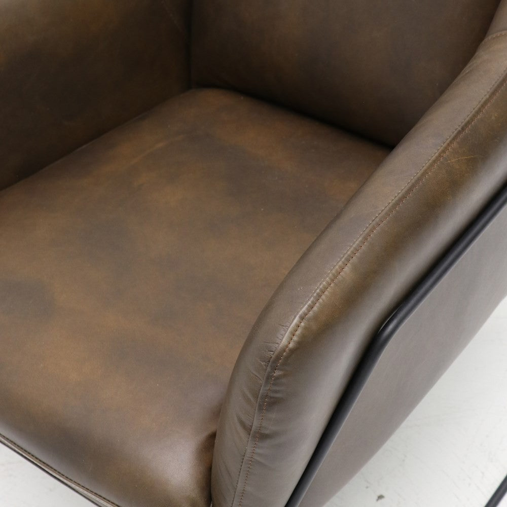 Workshop Leather Armchair - tan / brown / black