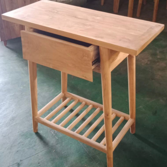 Teak 1 Drawer Rack Shelf Console