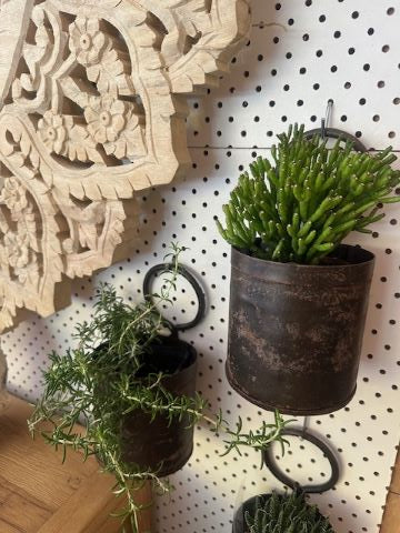 small iron hanging planter pot