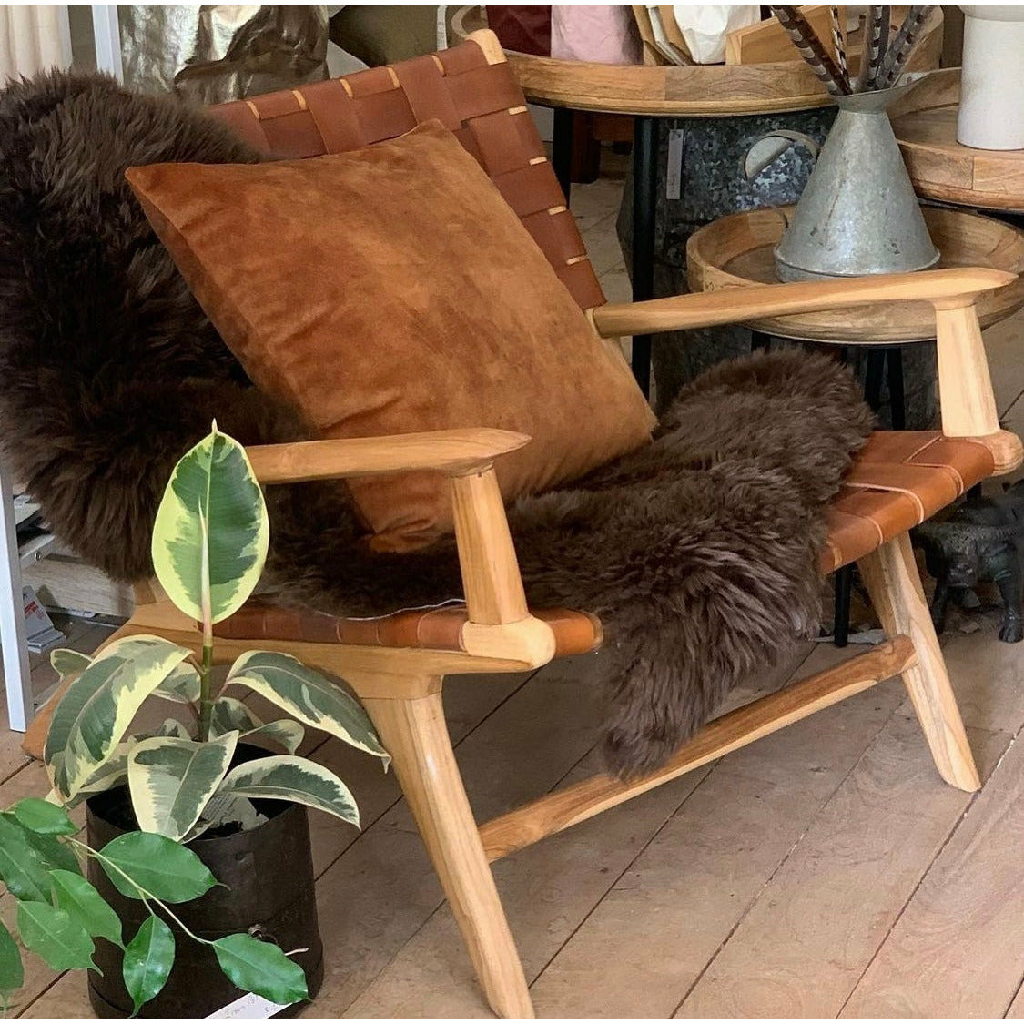 Cuban Woven Leather Armchair