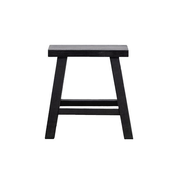 Reclaimed Elm Black Rectangle Stool / Side Table