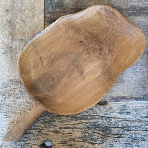 Pan Handle Teak Wood Platter