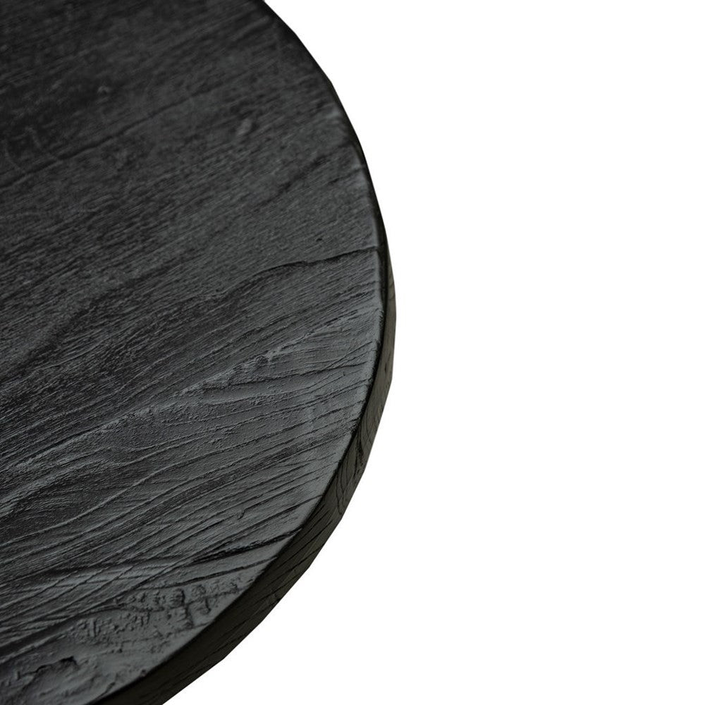 Reclaimed Elm Black Stool / Side Table