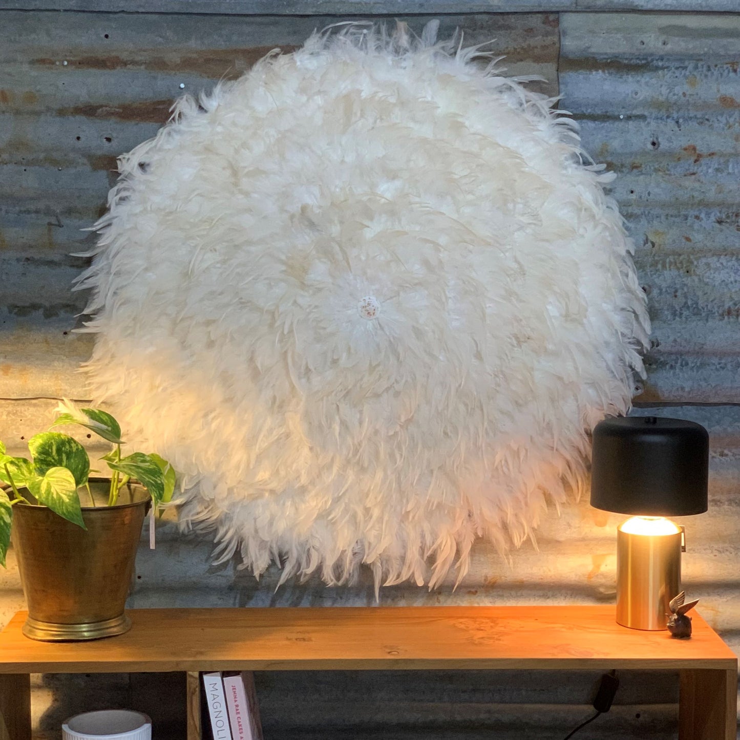 Feather Wall Hanging - 90cm white no shell