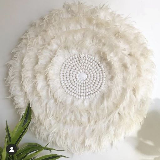 Feather Wall Hanging - 50cm white or black