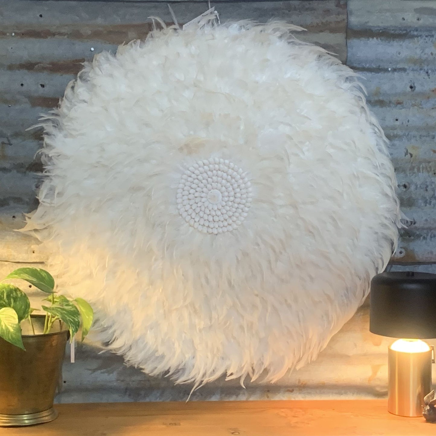 Feather Wall Hanging - 90cm white no shell