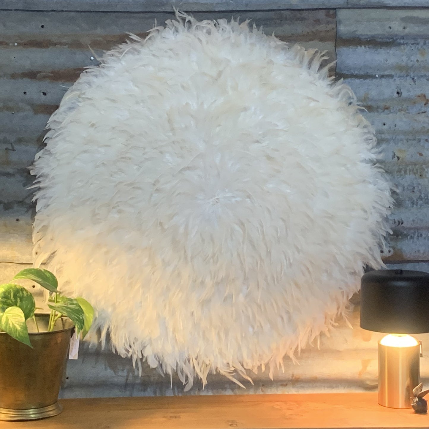 Feather Wall Hanging - 90cm white no shell