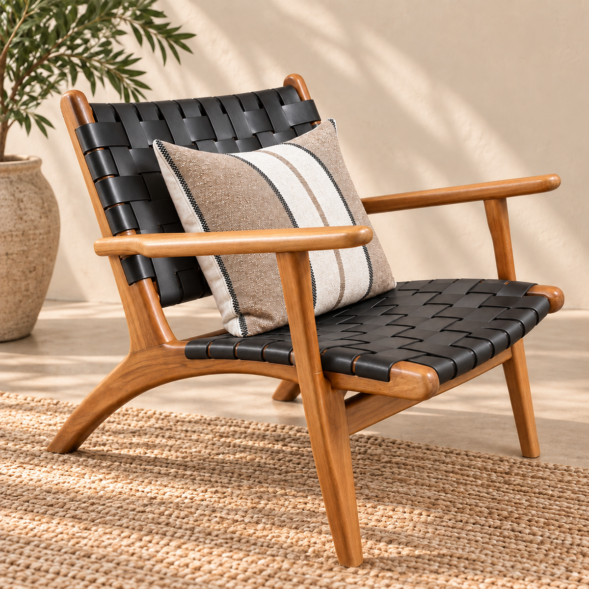 Cuban Woven Leather Armchair