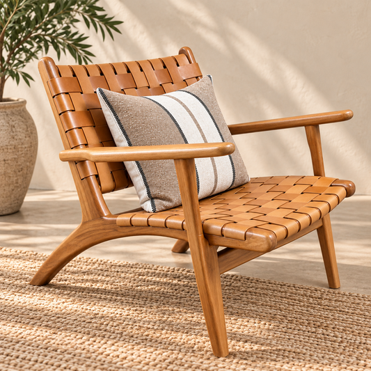 Cuban Woven Leather Armchair
