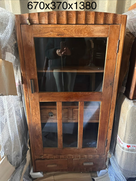 Unusual Teak & Glass Cabinet - Internal/external drawers