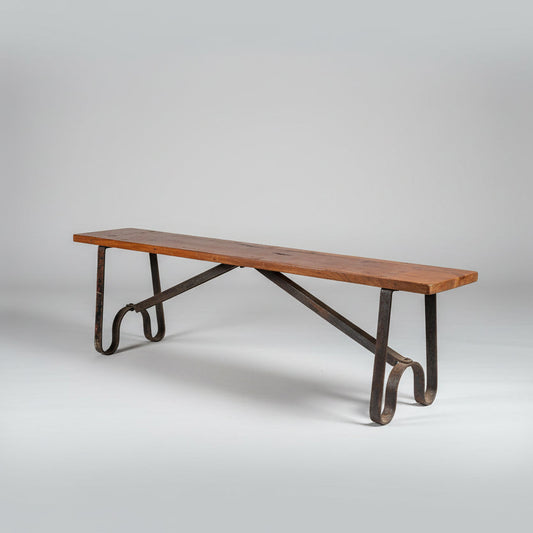 Vintage Bench Seat with Iron Legs