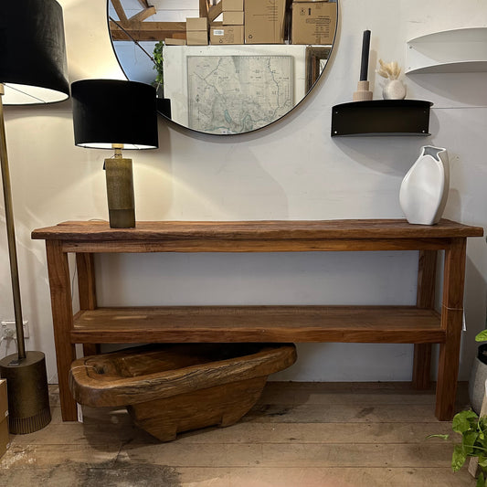 Reclaimed Timber Console With Low Shelf - 1600mm