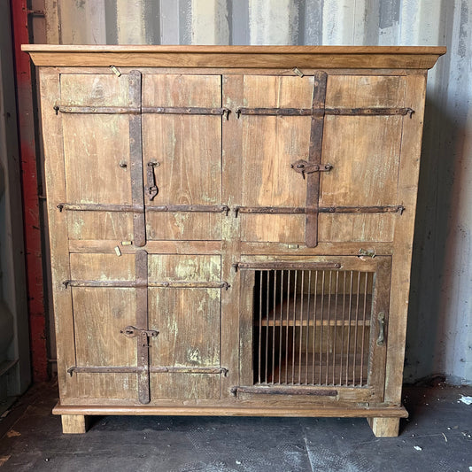 Vintage 7 Door Cabinet - iron bar detail