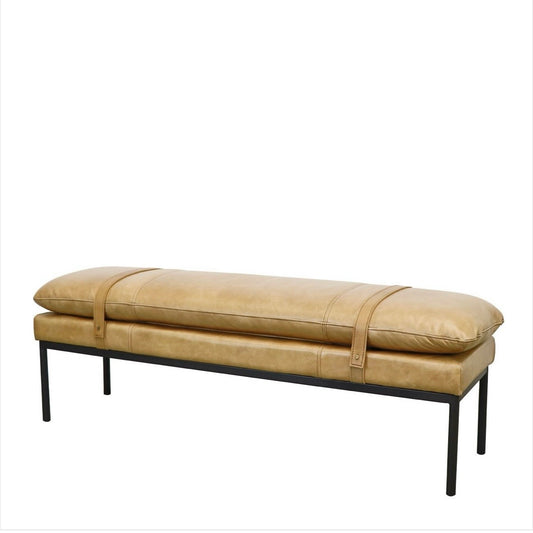 Baxter Leather Bench Seat - Tan