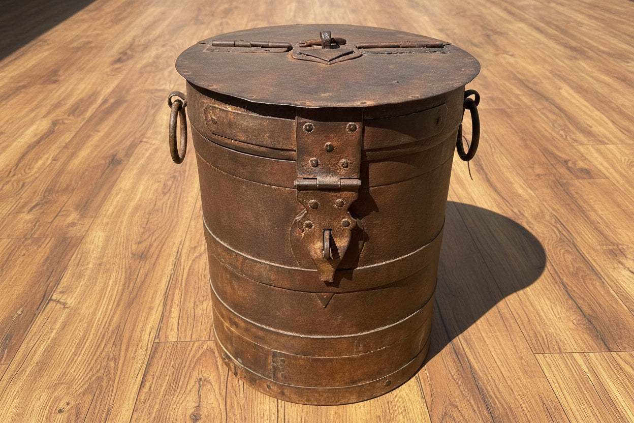 vintage iron barrel 