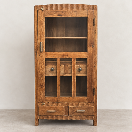 Unusual Teak & Glass Cabinet - Internal/external drawers