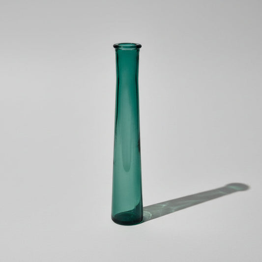Green Glass Long Single Stem Vase