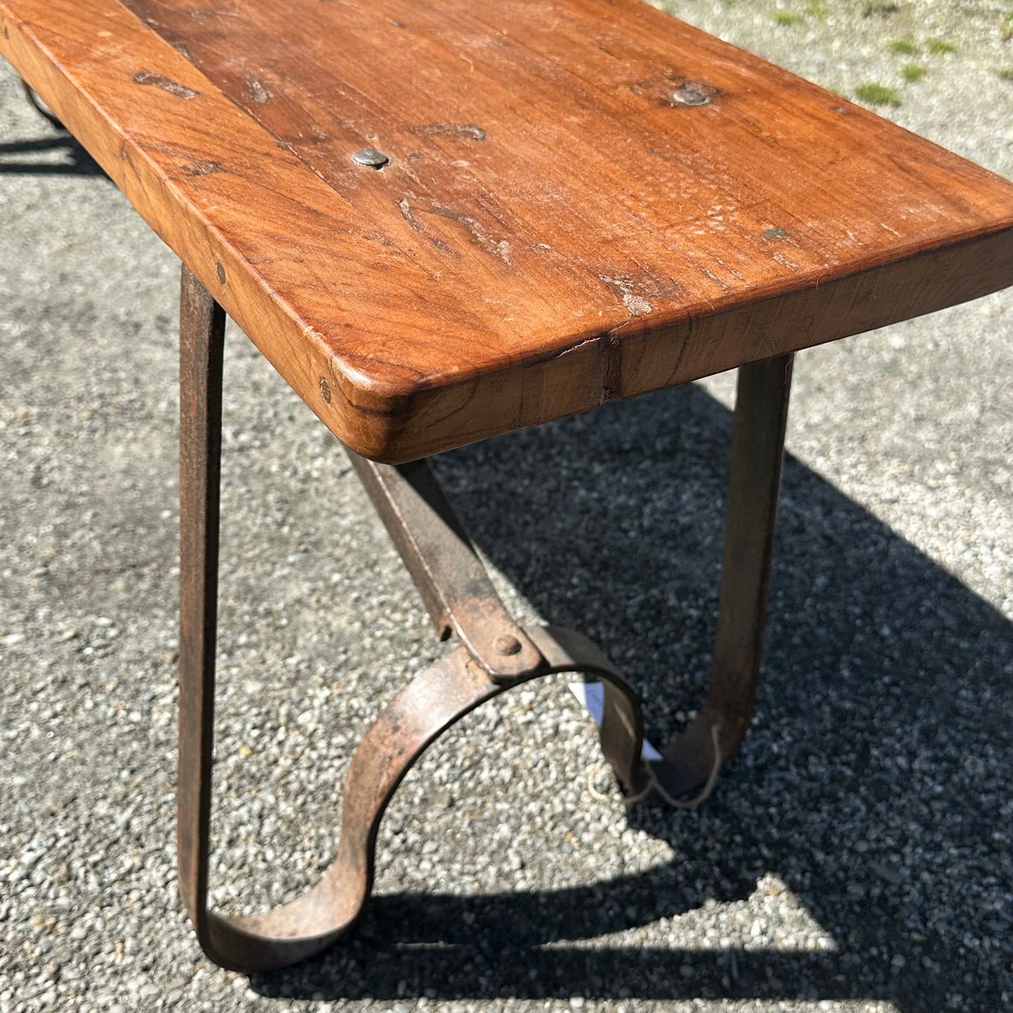Vintage Bench Seat with Iron Legs