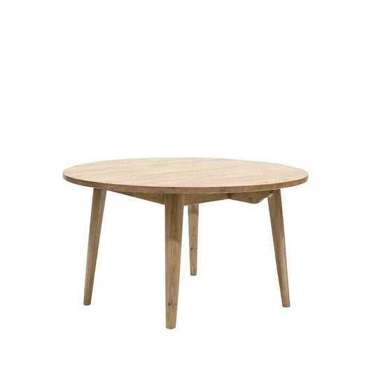 Vaasa Round Oak Dining Table - Natural 120cm/150cm