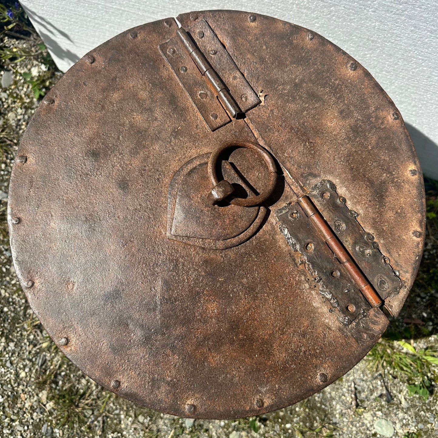 Vintage Indian Iron Grain Storage Drum