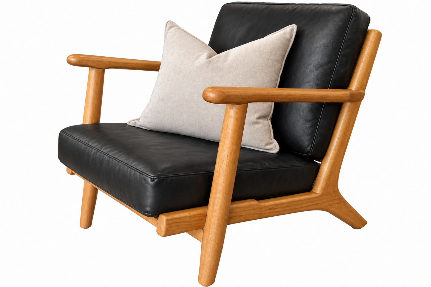 Havana Leather & Teak Armchair