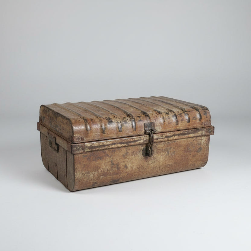 Vintage Indian Iron Travel Chest