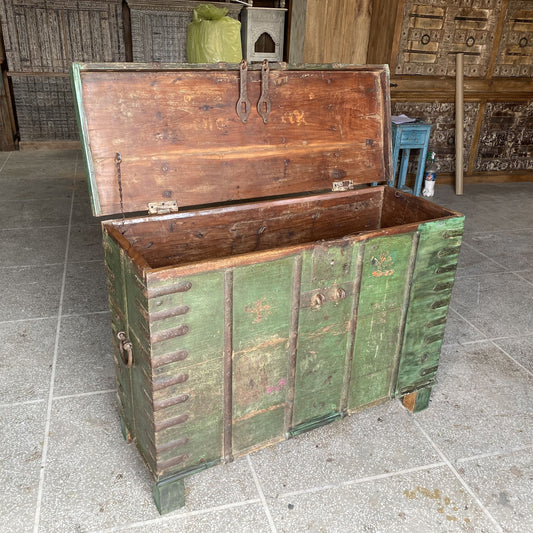 Vintage Pitara Chest - antique green