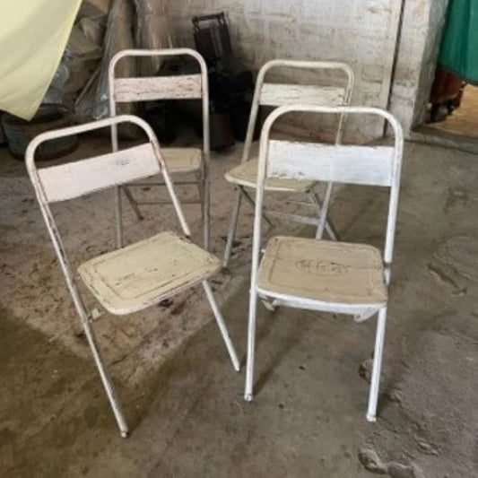 Vintage Iron Folding Chairs - set of 4