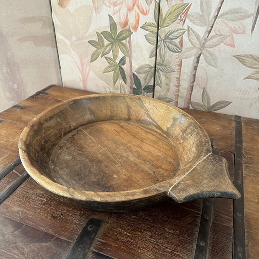 vintage wood parat bowl