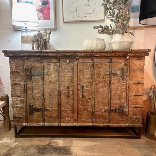 vintage rustic 2 door sideboard