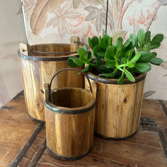 wood timber planter