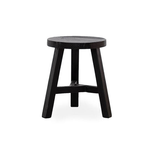 Reclaimed Elm Black Stool / Side Table