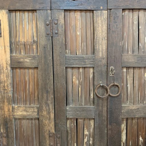 Vintage Teak and Bamboo Cabinet